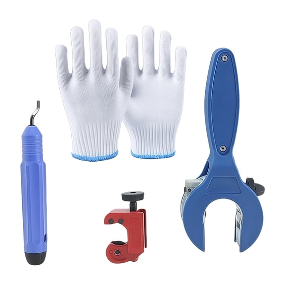 Ratcheting Tube Cutter for Tight Spaces 5/16" to 1-1/8" Includes Deburring Tool & Gloves