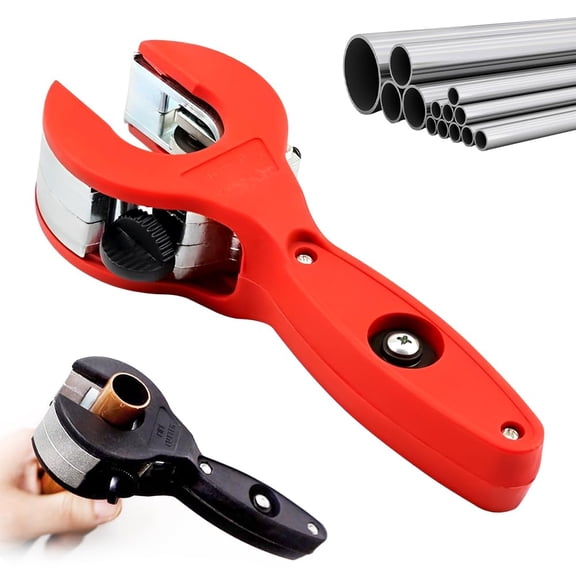 Ratcheting Tubing Cutter, 2 in 1 Close Quarters Tube Compact Cutter, Portable Ratcheting Tubing Cutter Tool for Cutting Copper, PVC, and Soft Metal Pipes