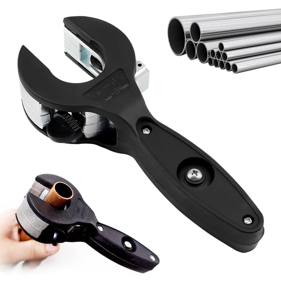 Ratcheting Tubing Cutter, 2 in 1 Close Quarters Tube Compact Cutter, Portable Ratcheting Tubing Cutter Tool for Cutting Copper, PVC, and Soft Metal Pipes