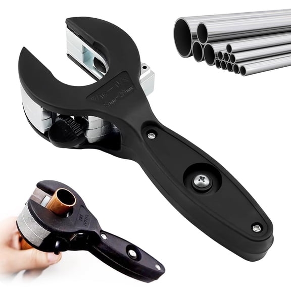 Ratcheting Tubing Cutter, 2 in 1 Close Quarters Tube Compact Cutter, Portable Ratcheting Tubing Cutter Tool for Cutting Copper, PVC, and Soft Metal Pipes