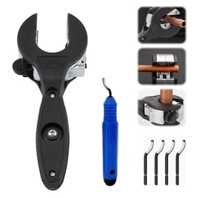 Ratcheting Tubing Cutter, Copper Pipe Cutter, Tubing Cutter 5/16" To 1 1/8", 2 in 1-360 Close Quarters Tube Compact Cutter with Deburring Tool, Cutter Tool for Copperand Metal Pipes.