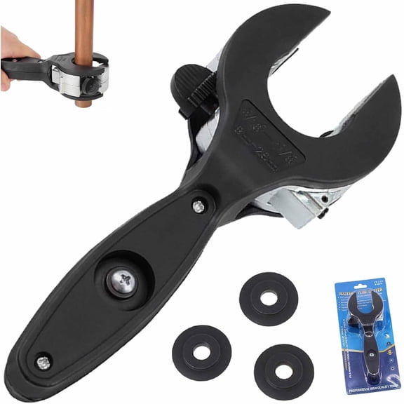 Ratcheting Tubing Cutter, Ratcheting Pipe Cutter Tool for Tight Spaces, 5/16" To 1 1/8", 2 in 1-360° Close Quarters Tube Compact Cutters with Deburring Tool