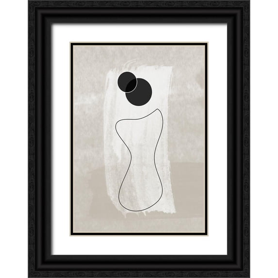 Ratcliffe, Tiffany 14x18 Black Ornate Wood Framed with Double Matting Museum Art Print Titled - Vase No.1