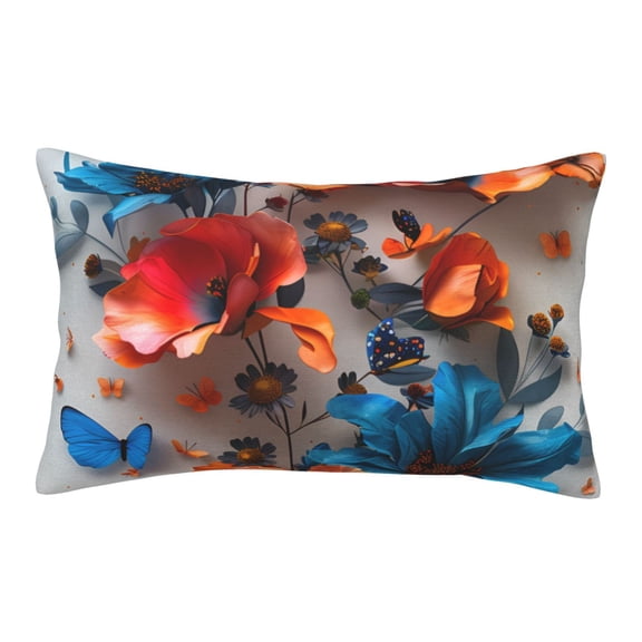 Rateoe 3D Butterfly Pattern Pillow Covers with Invisible Zipper(Pillows are not Included) Standard Pillowcases-16"x24"