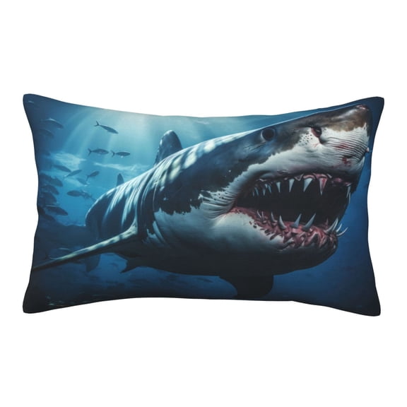 Rateoe 3D Realistic Shark Pattern Pillow Covers with Invisible Zipper(Pillows are not Included) Standard Pillowcases-20"x30"