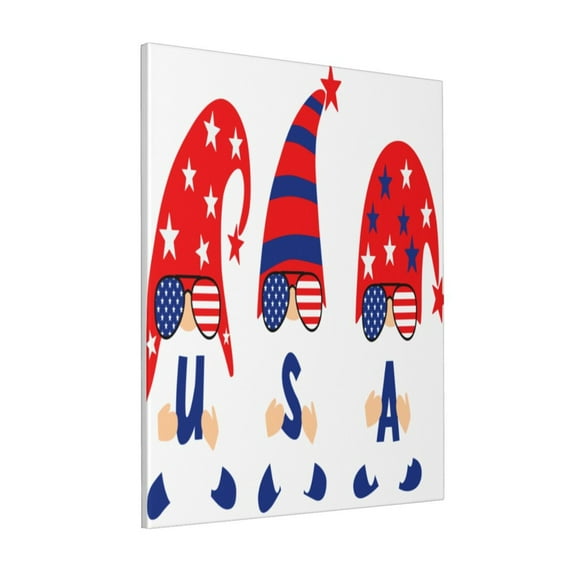 Rateoe 4th of July Gnomes Pattern Decorative Picture – Unique Modern Wall Art, Ready-to-Hang Canvas Print for Home (Vertical)