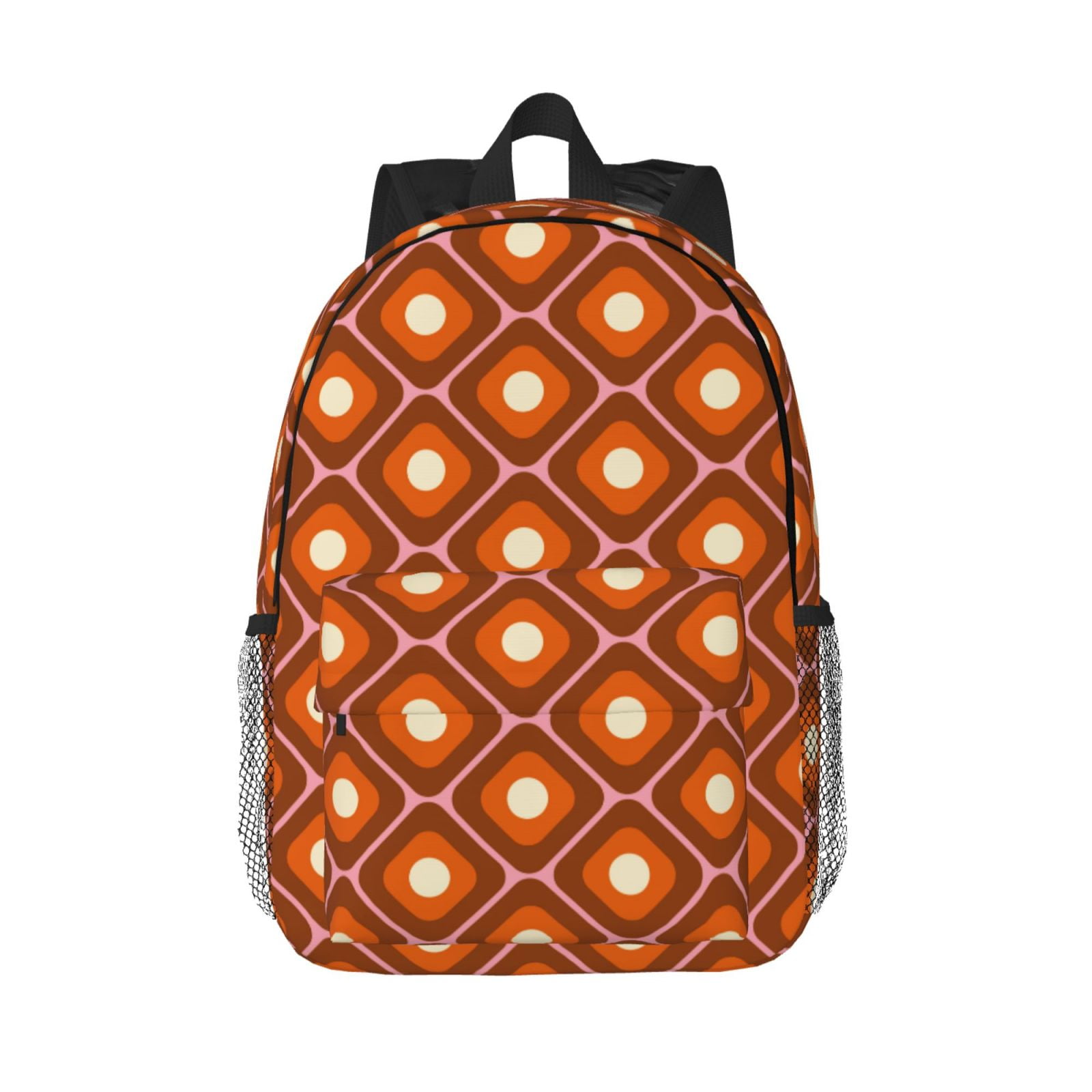 Rateoe 60s and 70s Aesthetic Pattern Student Backpack Water-resistant ...
