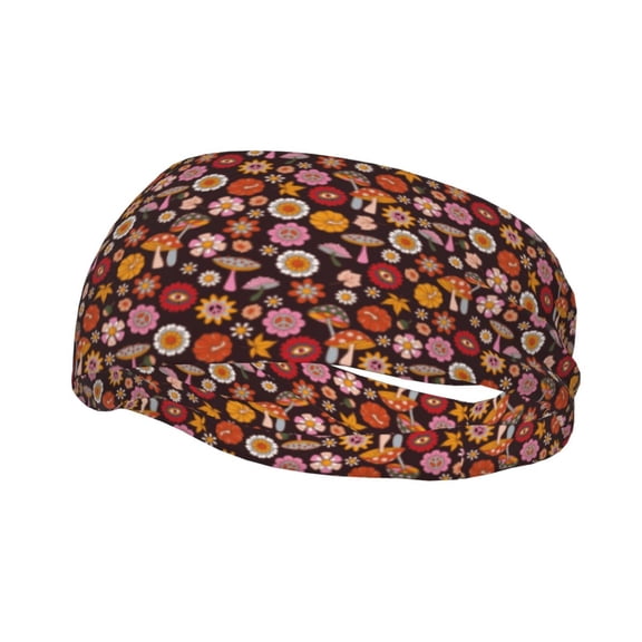 Rateoe 70s Groovy Hippie Retro Pattern Sports Headbands ,Moisture Wicking Workout Headband, Sweatband Headbands for Running,Cycling,Yoga,Hairband for Women and Men