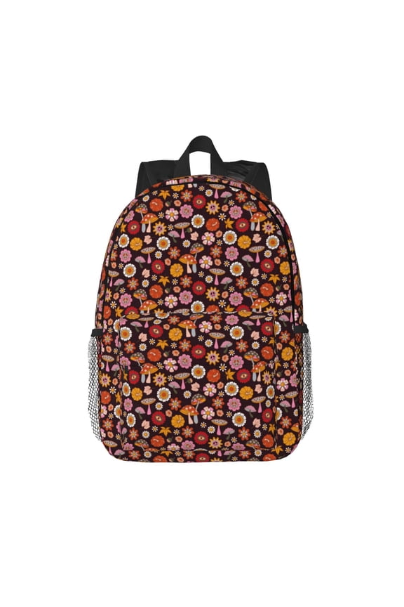 70s Groovy Hippie Retro Pattern Student Backpack Water-resistant Backpack 15-inch Laptop Backpack Lightweight Adjustable School Backpack