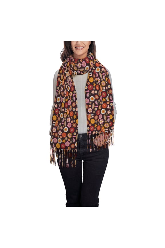 70s Groovy Hippie Retro Women's Traditional Scarf Wrap Tassel Shawl Fringes Neck Head Shawl Retro Scarf
