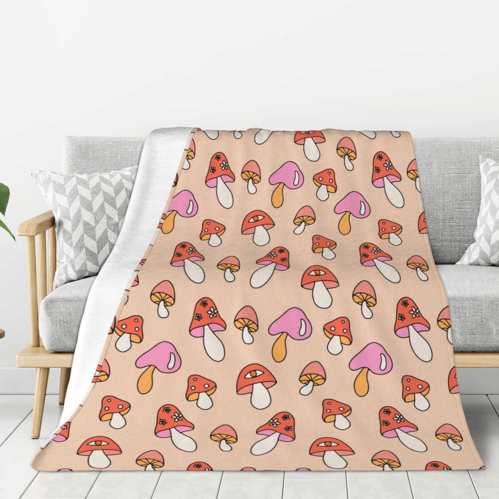 Mushroom Red Dot Print Pattern Blanket