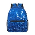 thumbnail image 1 of Rateoe A Blue Glitter Pattern Durable Student Backpack Laptop Bag- Ergonomic Design, Waterproof Twill Fabric - Ideal for School, Travel, and Outdoor Activities-One Size, 1 of 6