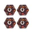 thumbnail image 1 of Rateoe A Cup Of Black Coffee On A Saucer Drawing Drink Coasters Set of 4 Leather Coasters Spill Protection for Table Desk,Durable and Non Slip Leather Coaster ,4 Inches Drink Mats-Hexagon, 1 of 6
