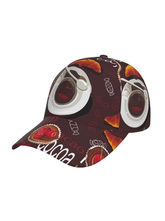 A Cup Of Black Coffee On A Saucer Pattern Baseball Cap Outdoor Cap Mountain Dad Hat - Unstructured Soft Cotton Cap-Adjustable UV Protection Cap