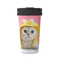 thumbnail image 1 of Rateoe A Funny Cat Pattern Travel Coffee Mug Tumbler with Flip Lid | Reusable Insulated Stainless Steel Cold Brew Iced Coffee Cup Thermos, 1 of 8