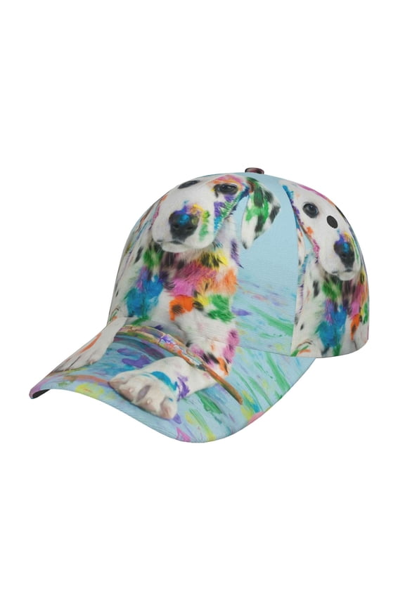 A Funny Little Dalmatian Puppy Pattern Baseball Cap Outdoor Cap Mountain Dad Hat - Unstructured Soft Cotton Cap-Adjustable UV Protection Cap