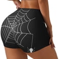 thumbnail image 1 of Rateoe A Web With A Spider Printed Power Workout Shorts for Women Tummy Control Squat Proof Ribbed Thick Seamless Scrunch Active Short-Small, 1 of 8