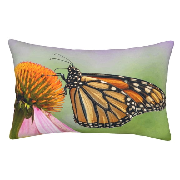 Rateoe A monarch butterfly Pattern Decorative Pillow Case,Throw Pillow Covers,Plush Pillow Cover,Soft Pillow Case,Velvet Pillow Case-14"x20"