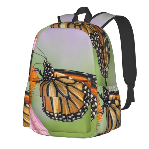 Rateoe A monarch butterfly Pattern Student Backpack,Backpack for School,Lightweight Bag,Travel Backpack,Outdoor Backpack,Large Capacity Backpack
