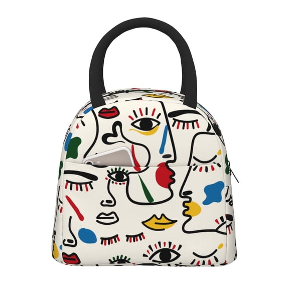 Rateoe Aabstract Eyes Pattern Lunch Bag Women, Lunch Box, Lunch Bag, Small Leakproof Lunch Tote Large Capacity Reusable Insulated Cooler Lunch Container