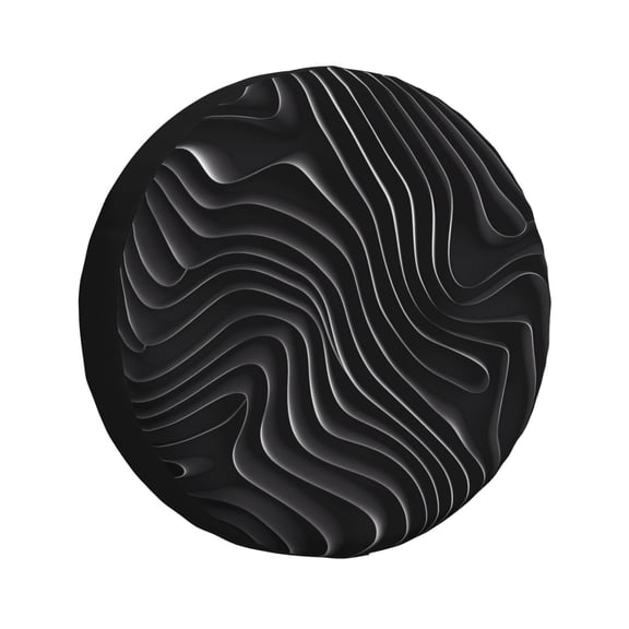 Rateoe Abstract Black And White Waves Pattern Tire Cover Wheel Protectors Weatherproof Wheel Covers Universal Fit for Trailer Rv SUV Truck Camper Travel Trailers Accessories-14 inch