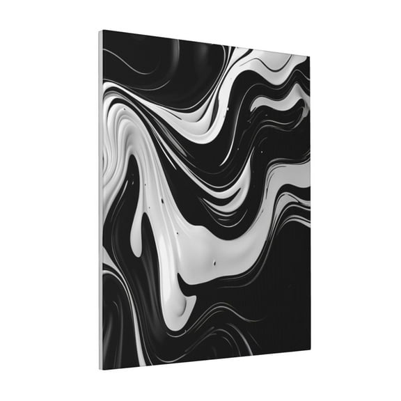 Rateoe Abstract Black White Swirls Pattern Decorative Picture – Unique Modern Wall Art, Ready-to-Hang Canvas Print for Home (Vertical)