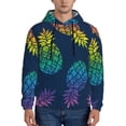 thumbnail image 1 of Rateoe Abstract Bright Pineapple Fruit Retro Pattern Mens Hoodie, Pullover Hooded Sweatshirt, Kangaroo Pocket Hoodie Ideal for Daily Wear, Travel and Home-Medium, 1 of 7