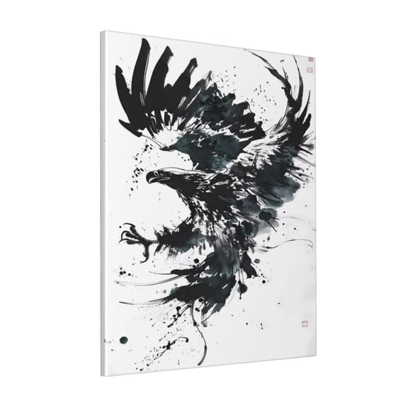 Rateoe Abstract Eagle Ink Pattern Decorative Picture – Unique Modern Wall Art, Ready-to-Hang Canvas Print for Home (Vertical)