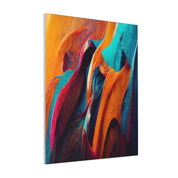 Rateoe Abstract Fabric Color Waves Pattern Decorative Picture – Unique Modern Wall Art, Ready-to-Hang Canvas Print for Home (Vertical)