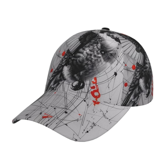 Rateoe Abstract Geometric Hummingbird Pattern Men’s Baseball Cap – Adjustable Curved Brim Hat, Soft Cotton Sports Cap for Outdoor, Casual, and Everyday Wear, Comfortable & Breathable