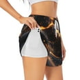 thumbnail image 1 of Rateoe Abstract Glowing Wave Pattern Printed 2 in 1 Women's Workout Shorts for Athletic Gym Running Shorts with Phone Pockets-XX-Large, 1 of 7