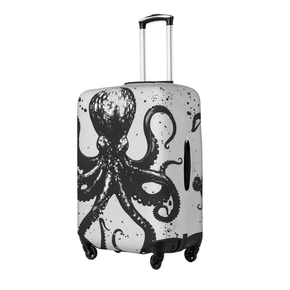 Rateoe Abstract Ink Octopus Printed Luggage Cover, Suitcase Protector Fits 18-32 Inch Luggage-Large