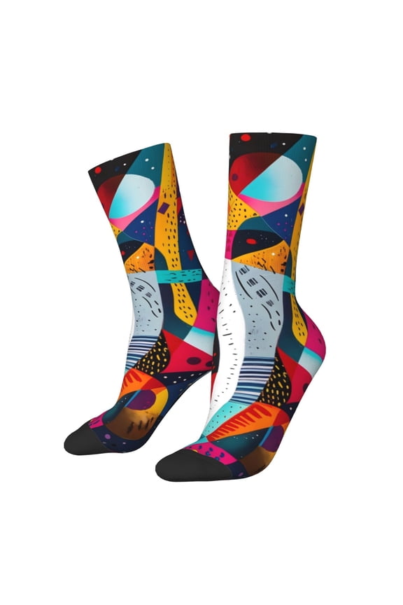 Abstract Jazz Instrumental for Women Casual Calf Socks - Cute Crew Socks - Thin Soft Above Ankle Socks Size 5-11