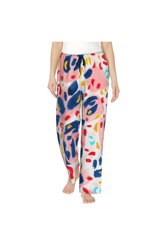 Abstract Leopard Print Pattern Women’s Ultra-Soft Comfy Pajama Lounge Pants Sleepwear,Comfortable Lounge Wear,lightweight Pajamas, Casual Home Wear-X-Large