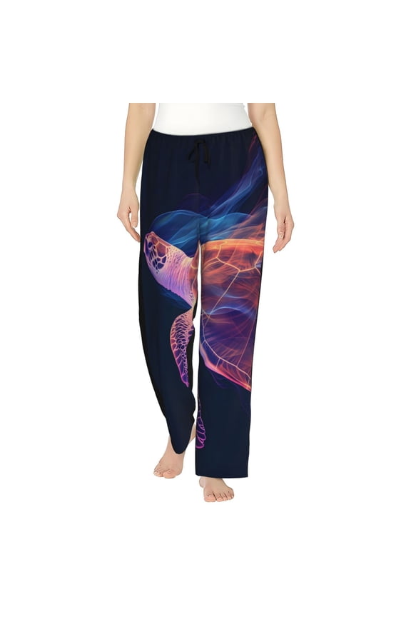 Abstract Line Turtle Pattern Women’s Ultra-Soft Comfy Pajama Lounge Pants Sleepwear,Comfortable Lounge Wear,lightweight Pajamas, Casual Home Wear-Large