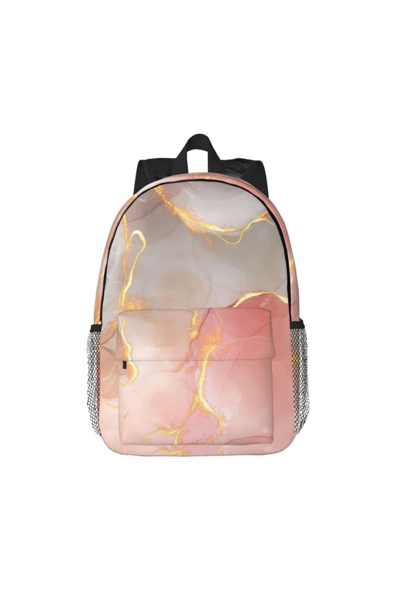 Abstract Marble Texture Pattern Student Backpack Water-resistant Backpack 15-inch Laptop Backpack Lightweight Adjustable School Backpack