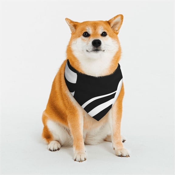 Rateoe Abstract Monochrome Profile Print Pet Scarf for Dogs and Cats – Stylish Reflective Design, Breathable & Durable Pet Bandana with Quick-Release Buckle-Large