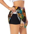 thumbnail image 1 of Rateoe Abstract Musical Faces Printed 2 in 1 Women's Workout Shorts for Athletic Gym Running Shorts with Phone Pockets-Small, 1 of 7