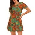 thumbnail image 1 of Rateoe Abstract Pattern Print Women’s Nightdress – Cozy Cotton Short-sleeved Sleep Shirt, Loose-Fit Sleepwear, Perfect for Relaxing and Sleeping, 1 of 6