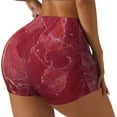 thumbnail image 1 of Rateoe Abstract Red Marble Printed Power Workout Shorts for Women Tummy Control Squat Proof Ribbed Thick Seamless Scrunch Active Short-XX-Large, 1 of 8