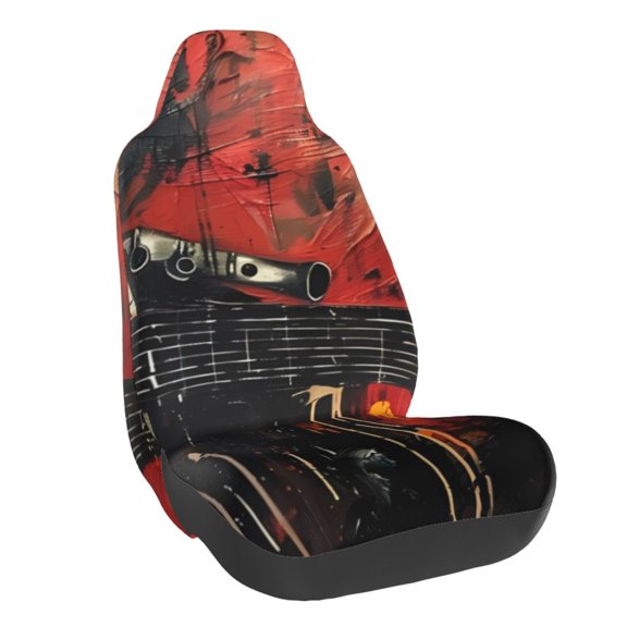 Rateoe Abstract Skull Guitar Art Print Car Seat Cover,Elastic Car Seat Protector,Washable Durable Automotive Seat Cover Car Interior Accessories