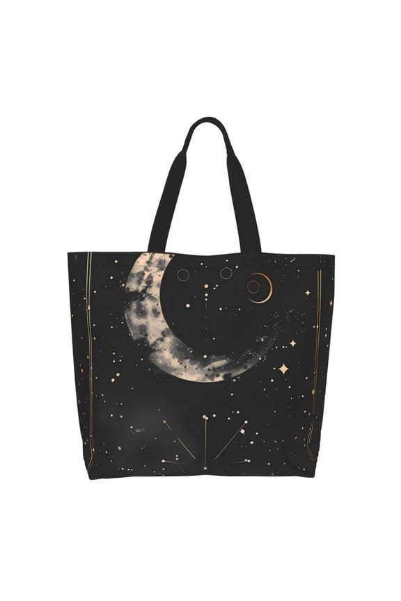 Abstract Starry Sky Moon Tote Bag - Waterproof Lightweight Handbags Travel Shoulder Bag for Hiking Yoga Gym Swimming Travel Beach