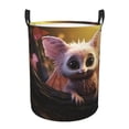 thumbnail image 1 of Rateoe Adorable Fluffy Bat Pattern Round Laundry Hamper Basket, Tall Hamper Basket for Blanket Storage, Nursery Clothes Hamper for Laundry in Bedroom and College Dorm-, 1 of 6