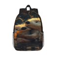 thumbnail image 1 of Rateoe Adorable Otter Pair Hug Pattern Student Backpack Water-resistant Backpack 15-inch Laptop Backpack Lightweight Adjustable School Backpack, 1 of 6