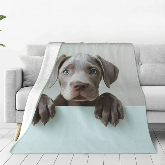 Rateoe Adorable Puppy Portrait Print Fuzzy Fleece Throw Blanket Extra Large,Super Soft,Fluffy and Warm Blankets for Couch,Bed,All Season Use (60"x50")