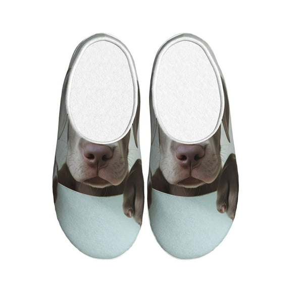 Rateoe Adorable Puppy Portrait Print Women's Men's Cotton Knit Slippers Lightweight Memory Foam Indoor House Shoes with Anti-Skid Sole-40/41
