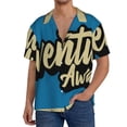 thumbnail image 1 of Rateoe Adventure Awaits Pattern Men's Short Sleeve Classic Shirt, Casual Short-Sleeved Shirt, Lightweight Summer Shirt, Cuban Collar Shirt,Button-Front Shirt-XX-Large, 1 of 5