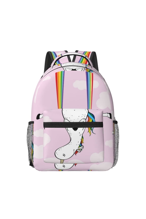 Aerial Yoga for Unicorn Pattern Durable Student Backpack Laptop Bag- Ergonomic Design, Waterproof Twill Fabric - Ideal for School, Travel, and Outdoor Activities