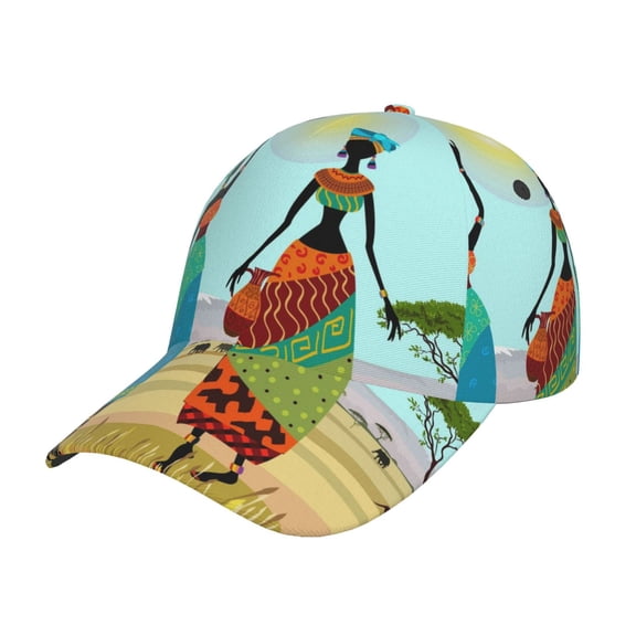 Rateoe African Women Pattern Men’s Baseball Cap – Adjustable Curved Brim Hat, Soft Cotton Sports Cap for Outdoor, Casual, and Everyday Wear, Comfortable & Breathable