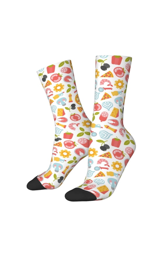 Afternoon Tea for Women Casual Calf Socks - Cute Crew Socks - Thin Soft Above Ankle Socks Size 5-11
